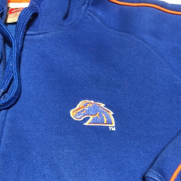 Colosseum Boise State Jacket Men XL Hood Zip Font Navy Orange Pockets Throwback - Picture 3 of 12